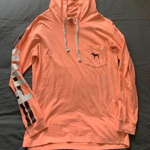 Peach lightweight t-shirt hoodie